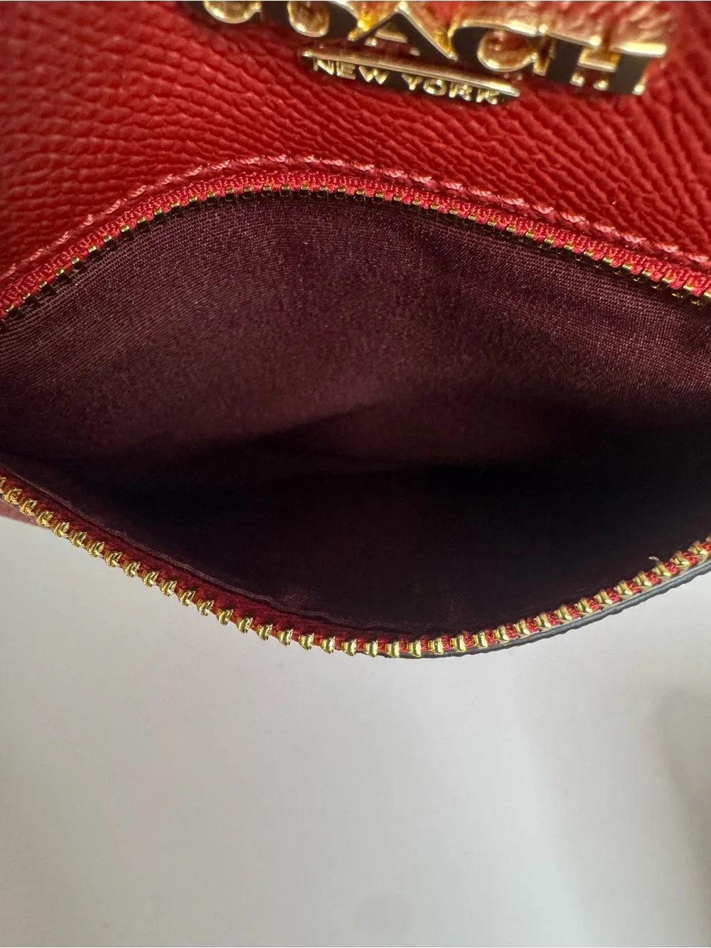 #403 Coach NWT Crossgrain Mini Rowan File Red Crossbody Bag